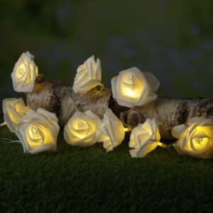 LED Lichterkette Rosen - 10 leuchtende Rosen - Timer - Batteriebetr...