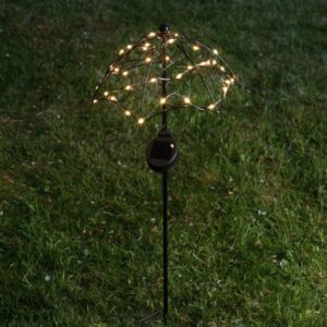 LED Solar Gartenstecker SONNENSCHIRM - 35 warmweiße LED - H: 69cm -...