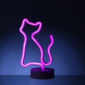 LED NEON Figur KATZE - Neonlicht - H: 25cm - Batterie oder USB Betr...