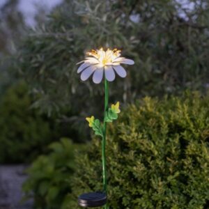 LED Solarstab Gänseblümchen - 10 warmweiße Dew Drop LED - H: 77cm -...