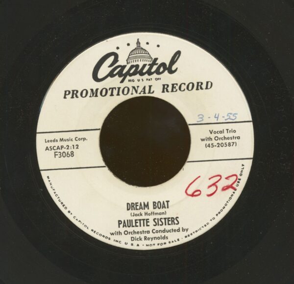 The Paulette Sisters - Dream Boat - Leave My Honey Be (7inch