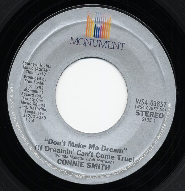 Connie Smith - Don't Make Me Dream - Rough At The Edges 7inch