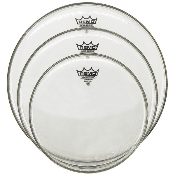 Remo Emperor Clear 12"/13"/16" Drum Head Pack Schlagzeug-Fell-Set