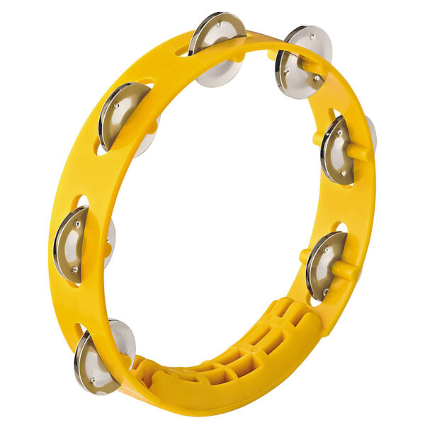 Nino NINO49Y 8" Yellow ABS Compact Tambourine Tambourin