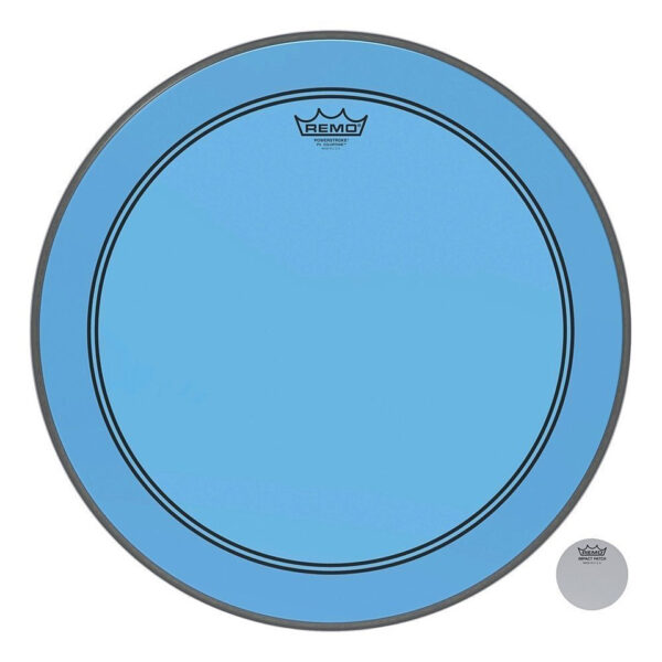 Remo Colortone Powerstroke 3 Clear 20" Blue Bass Drum Head