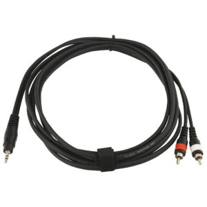 Klang Jack plug mini stereo to 2x Cinch 1 m Y-Kabel