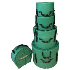 Hardcase Colored Fully Lined 22/10/12/16/14 Dark Green Drum Case Set