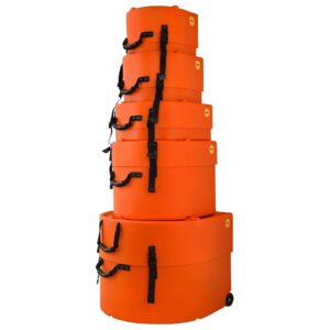 Hardcase Colored Fully Lined 22/10/12/16/14 Orange Drum Case Set