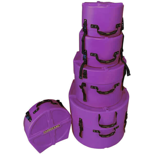 Hardcase Colored Fully Lined 22/10/12/16/14 Purple Drum Case Set