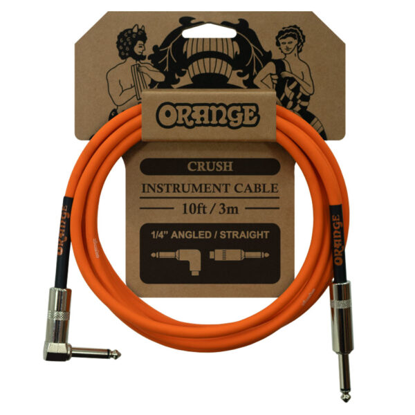 Orange Instrument Cable Angled 3m Instrumentenkabel