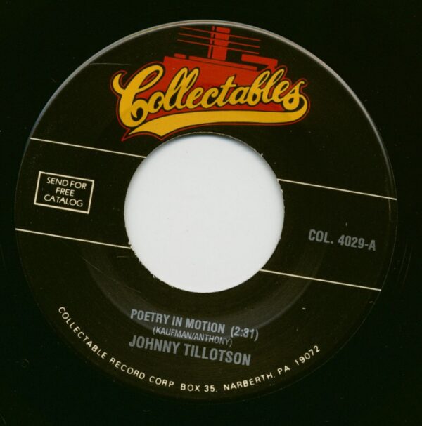 Johnny Tillotson - Poetry In Motion - Send Me The Pillow You Dream On (7inch