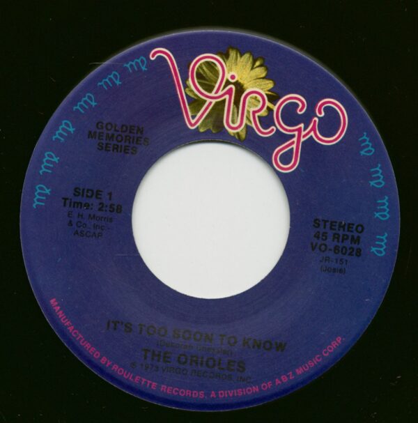 The Orioles - It´s Too Soon To Know - Tell Me So (7inch