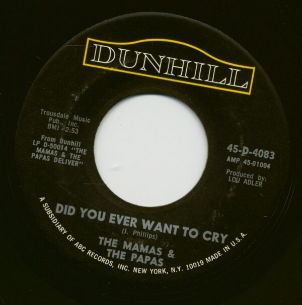 The Mamas & The Papas - Did You Ever Want To Cry - Creeque Alley (7inch