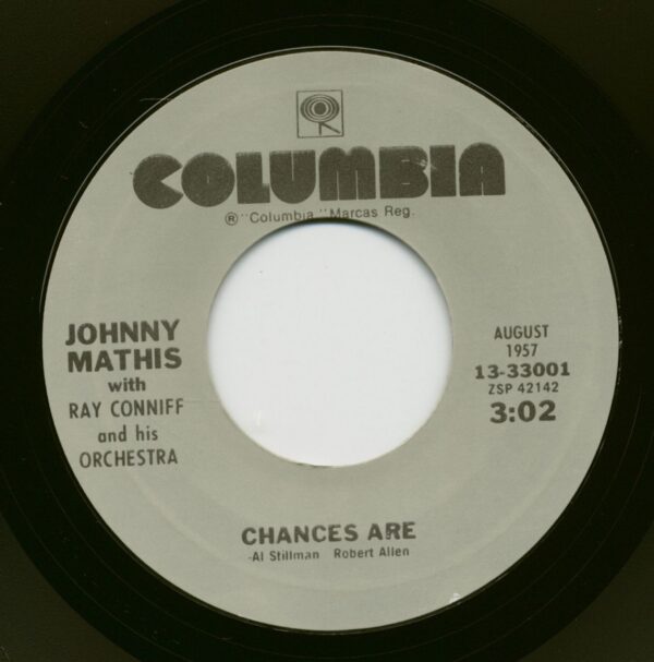 Johnny Mathis - Chances Are - It's Not For Me To Say (7inch