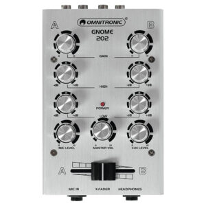 Omnitronic GNOME-202 Mini-Mixer silver DJ-Mixer