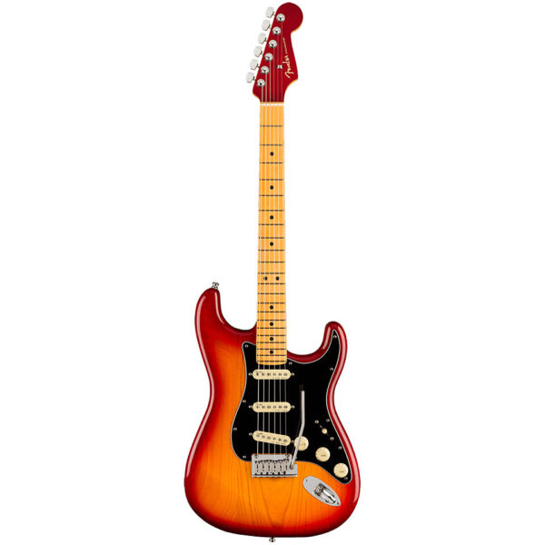 Fender American Ultra Luxe Stratocaster MN Plasma Red Burst E-Gitarre