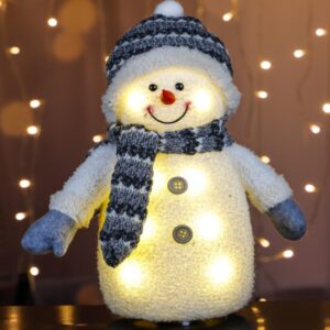 LED Schneemann - mit Mütze und Schal - Dekofigur - H: 35cm - 8 warm...