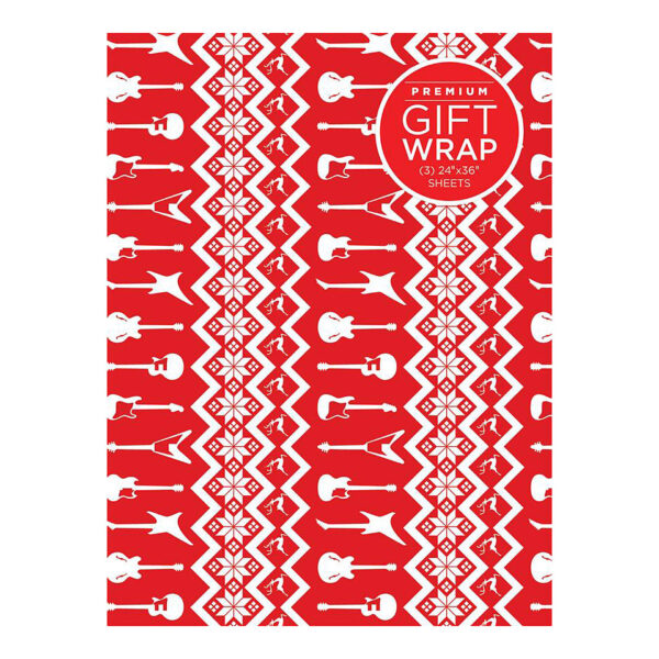 Hal Leonard Wrapping Paper - Red & White Holiday Guitar Theme