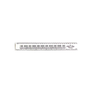 The Music Gifts Company 12 Inch White Keyboard Ruler Geschenkartikel