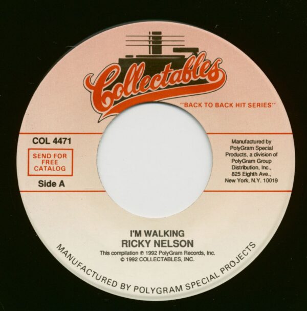 Ricky Nelson - I'm Walking - A Teenager's Romance (7inch