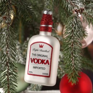 Weihnachtsbaumschmuck VODKA Flasche - Glas - Christbaumschmuck  - H...