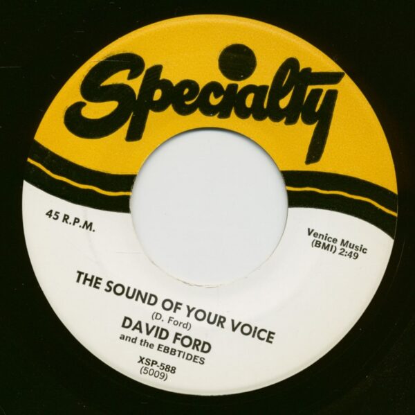 David Ford And The Ebbtides - The Sound Of Your Voice - My Confession (7inch