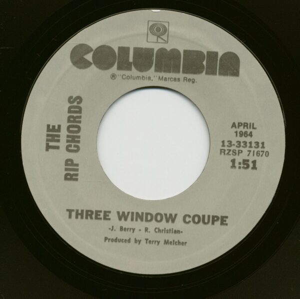 The Rip Chords - Three Window Coupe - Hey Little Cobra (7inch