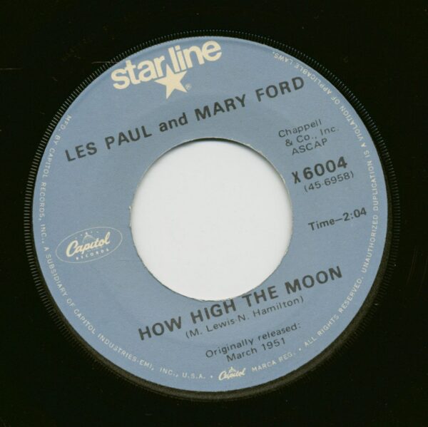 Les Paul & Mary Ford - How High The Moon - Vaya Con Dios (7inch