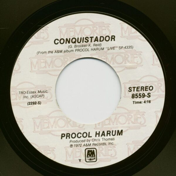 Procol Harum - Conquistador - A Whiter Shade Of Pale (7inch