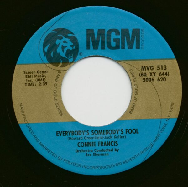 Connie Francis - Everybody's Somebody's Fool - Al Di La (7inch