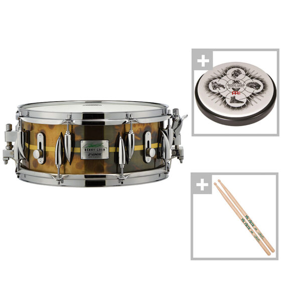 Sonor Benny Greb Signature Brass Snare 2.0 with Practice Pad & Sticks