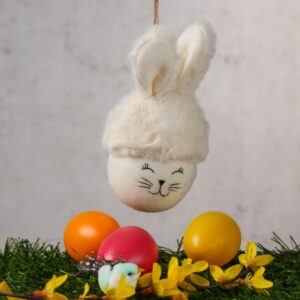 B-Ware Osterhase mit Plüschohren - Dekofigur - Ostern - H: 16cm - h...