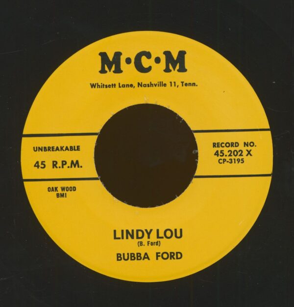 Bubba Ford - Wiggling Blond - Lindy Lou (7inch