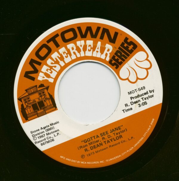 R. Dean Taylor - Gotta See Jane - Indiana Wants Me (7inch