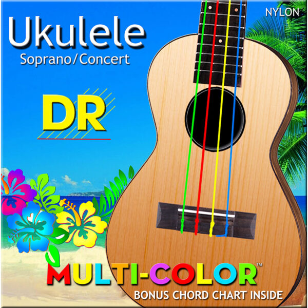 DR Strings UMCSC Soprano/Concert Multi-Color Saiten Zupfinstrument