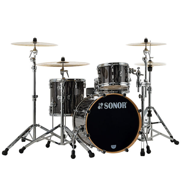 Sonor ProLite 20" Ebony White Stripes 3 Pcs. Shell Set Schlagzeug