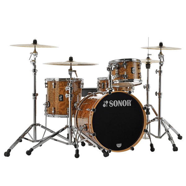 Sonor ProLite 20" Chocolate Burl 3 Pcs. Shell Set With Mount