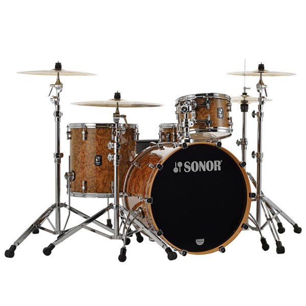 Sonor ProLite 22" Chocolate Burl 3 Pcs. Shell Set With Mount