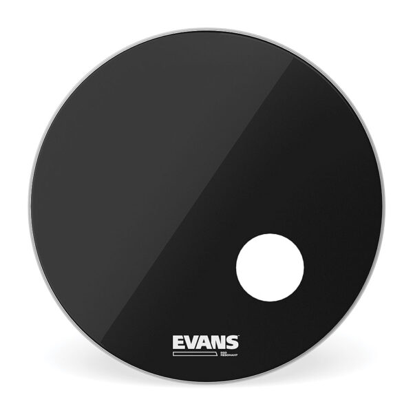 Evans EQ-3 Resonant Black 24" Bass Drum Head with Port Bass-Drum-Fell