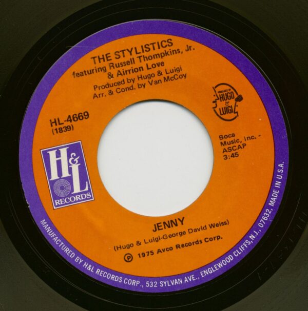 The Stylistics - Jenny - Can't Help Falling In Love (7inch