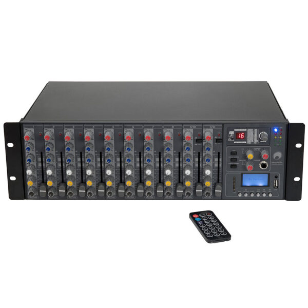 Omnitronic RM-1422FXA USB Rack Power Mixer Powermixer