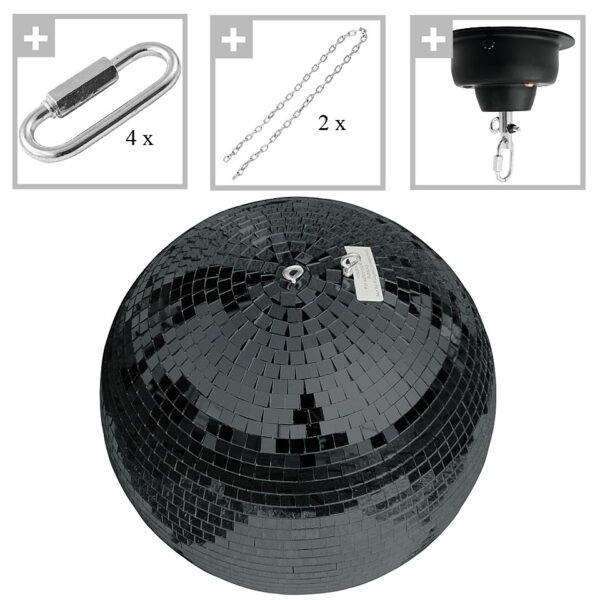 Musik Produktiv black disco ball 40 cm pack Discokugel