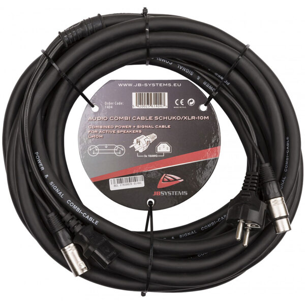 JB Systems Audio Combi Cable SCHUKO/XLR-10M Hybridkabel