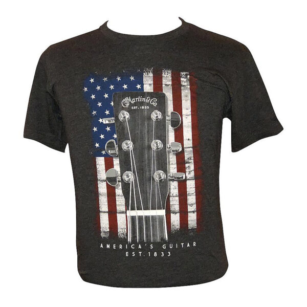 Martin Guitars American Flag Charcoal T-Shirt