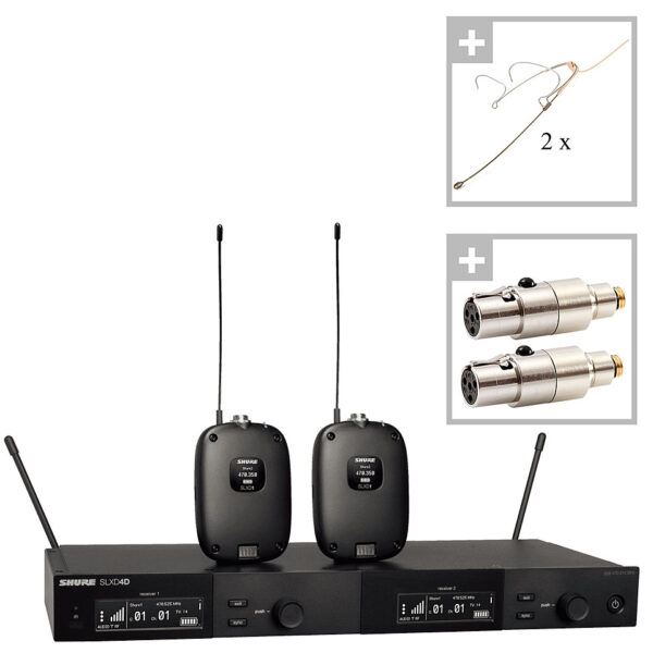 Shure SLXD4D DPA 4466 beige Headset Microphone Funkmikrofon