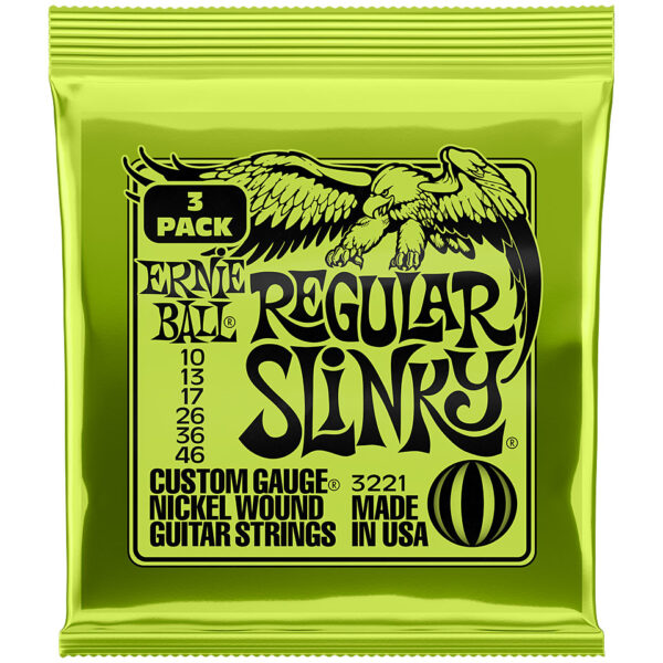 Ernie Ball Regular Slinky 3 Pack 3221 .010-046 Saiten E-Gitarre