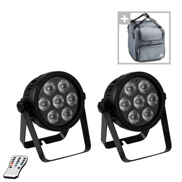 Eurolite LED 4C-7 Silent Slim Spot 2pack + Cameo GearBag 100 M