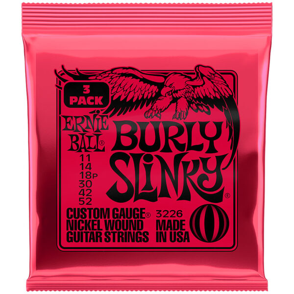 Ernie Ball Burly Slinky 3 Pack 3226 .011-052 Saiten E-Gitarre