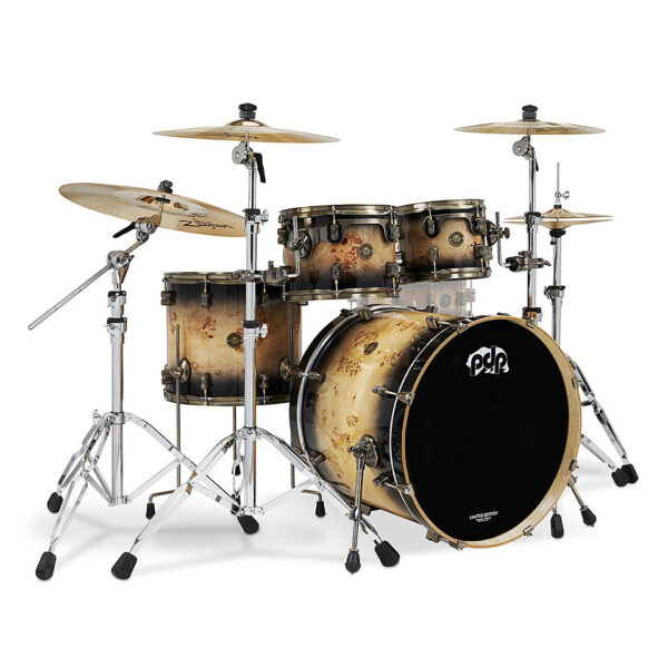 pdp Concept Mapa Burl to Black Burst Lacquer 22" Limited Shell Set