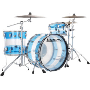 Ludwig Vistalite 24" Blue/Clear/Blue Shell Set Schlagzeug